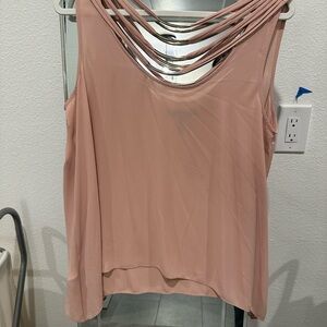 BCBGMaxAzria Blush Pink Draped Tank Top